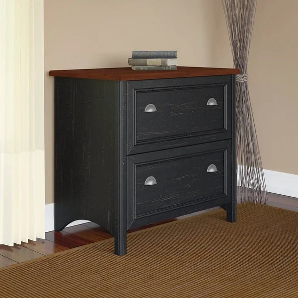 Copper Grove 2 Drawer Lateral File Cabinet (Letter - MDF - Assembly Required - Traditional - Black)
