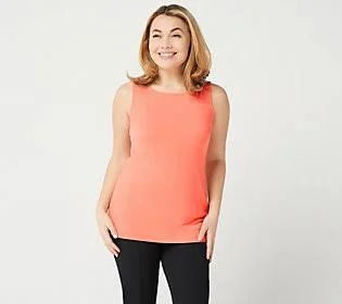 Susan Graver Modern Essentials Liquid Knit Tanktop - Size X-Small, Cantaloupe