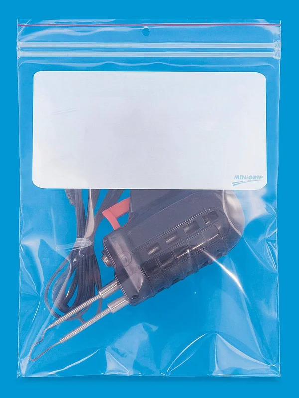Minigrip Red Line MGRL4WH0810 Polyethylene (ldpe/lldpe Blend) Clear Reclosable Bag - Hang Hole, 10x22 Length, 8x22 Width (Pack of