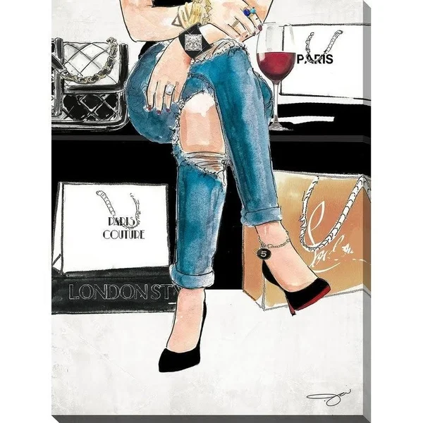 by Jodi Wine and Shopping 2x22 Giclee Stretched Canvas Wall Art 30 x 40