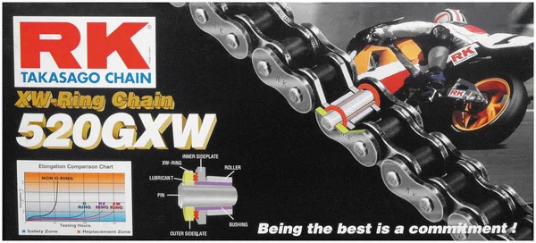 RK Chain 520GXW XW-Ring 116 Link Chain