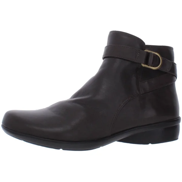 Naturalizer Colette Womens Solid Ankle Booties - Brown Leather