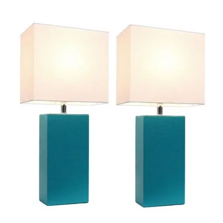 Jackson 21x22 Table Lamp Set Hashtag Home Base Color: Teal