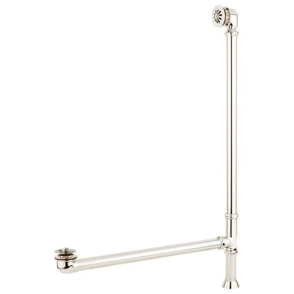 Signature Hardware 946576-13125 Lift and Turn Tub Drain with Swivel Head and Daisy Wheel Overflow - 1-5/16x22 Thread Polished Ni