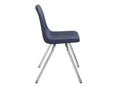 Factory Direct 16in Stack Chair Swivel Glide, 6-Pack - Navy