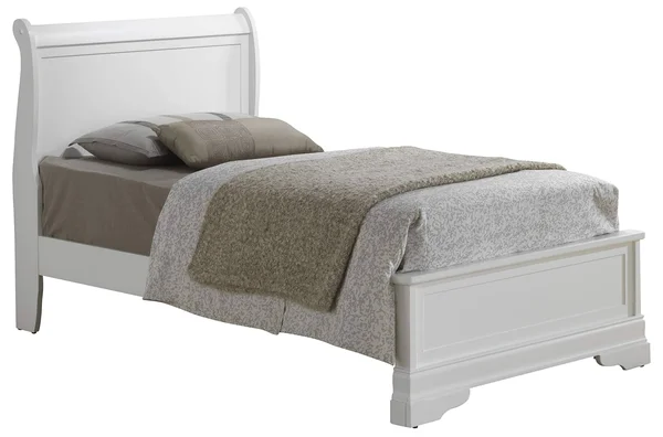 Glory Furniture Louis Phillipe Twin Panel Bed in White - G3190E-TB3