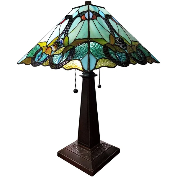 Amora Lighting 20 in. Tiffany Style Mission Table Lamp