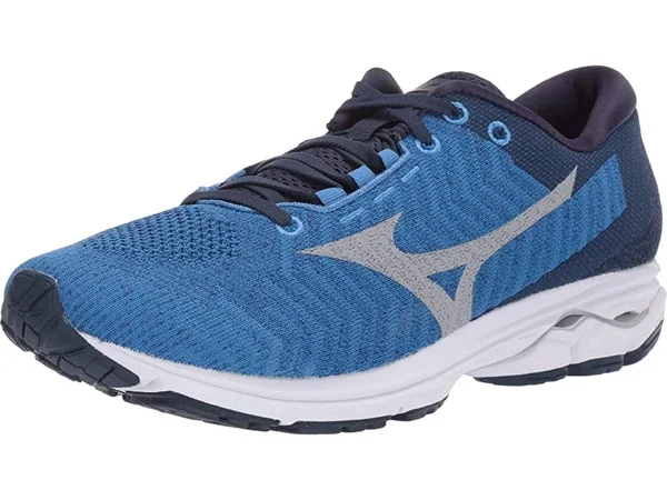 Men's Mizuno Rider Waveknit 3 Running Shoe, Size: 7 Wide, Blue