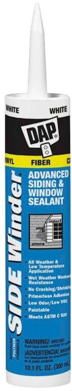 Dap Sidewinder 10.1 oz. White Exterior/Interior Polymer Window, DOOR, and Siding Sealant (12-Pack)