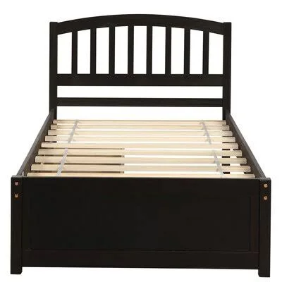 Twin Platform Storage Bed Wood Bed Frame with Two Drawers and Headboard, Walnut Red Barrel Studio Color: Espresso