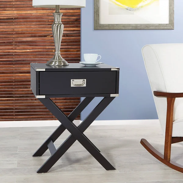 Osp Home Furnishings Sheffield Side Table in White Finish