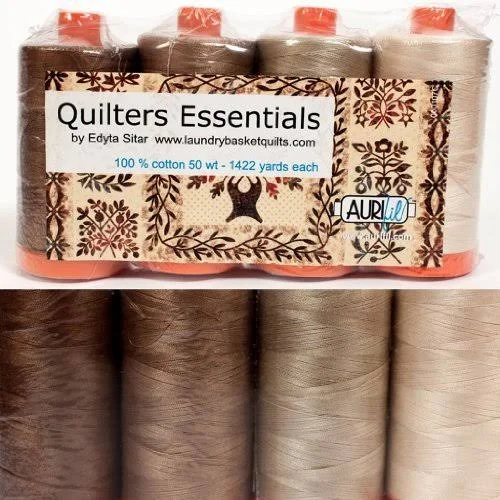 Aurifil Thread 4 Large 1422 Yard Spools 50wt Cotton Quilters Essentials Neutrals