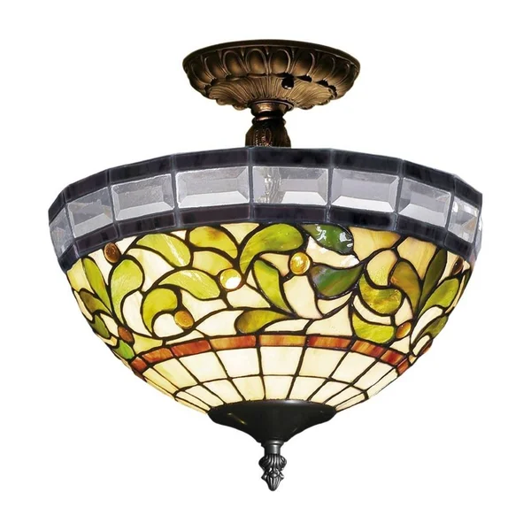 2 Light Semi-Flush Mount Tiffany Bronze Finish - 31-BEL-4545378 - Bailey Street Home