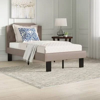 Alpharetta Twin Upholstered Platform Bed Charlton Home Color: Tan