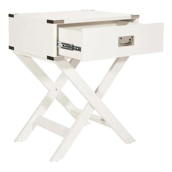 Osp Home Furnishings Sheffield Side Table in White Finish