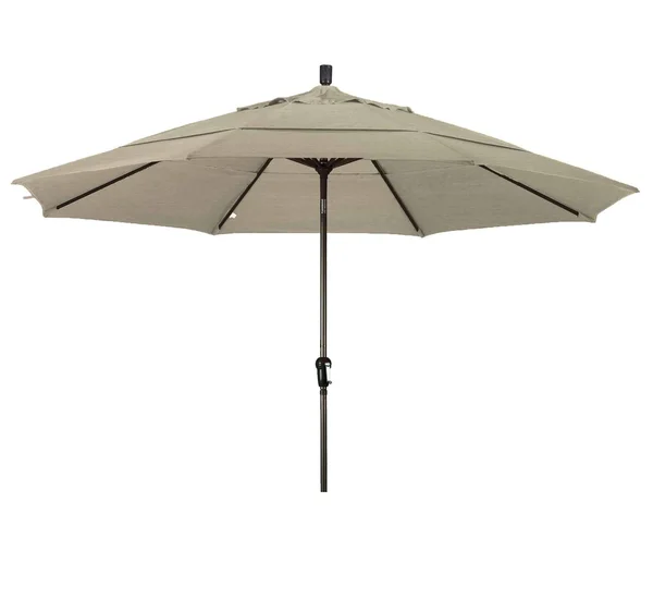 California Umbrella 11 ft. Aluminum Auto Tilt Patio Umbrella, Green
