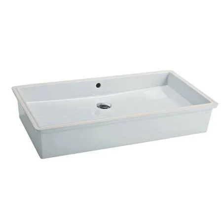 WS Bath Collections City 84.46 City Ceramic Rectangular Undermount Bathroom Sink with Overflow