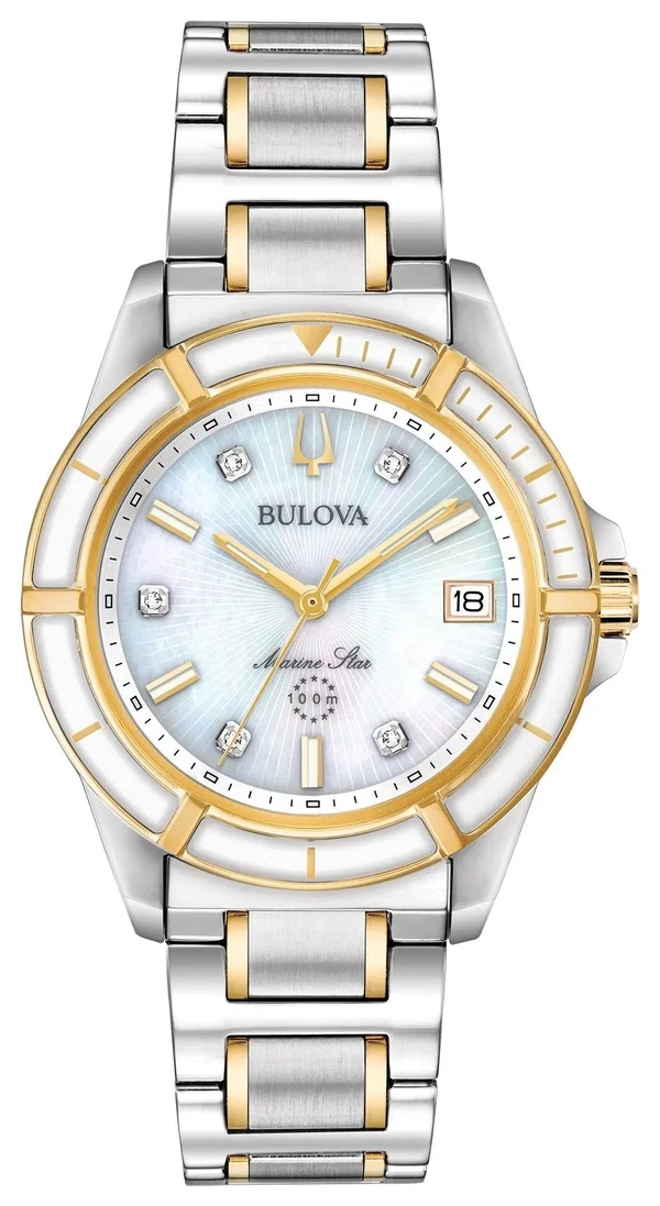 Bulova Women's Diamond Marine Star Watch - Two Tone
