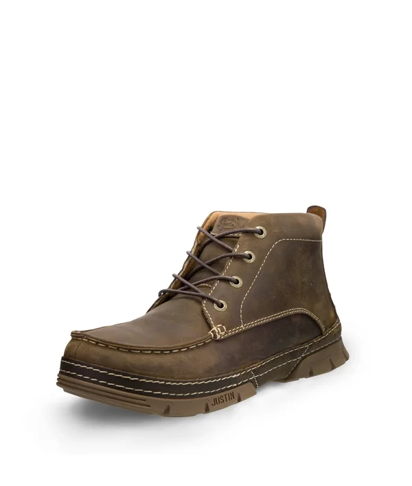 Justin Men's Tobar Brown 5x22 Lace-Up Work Boots - Steel Toe