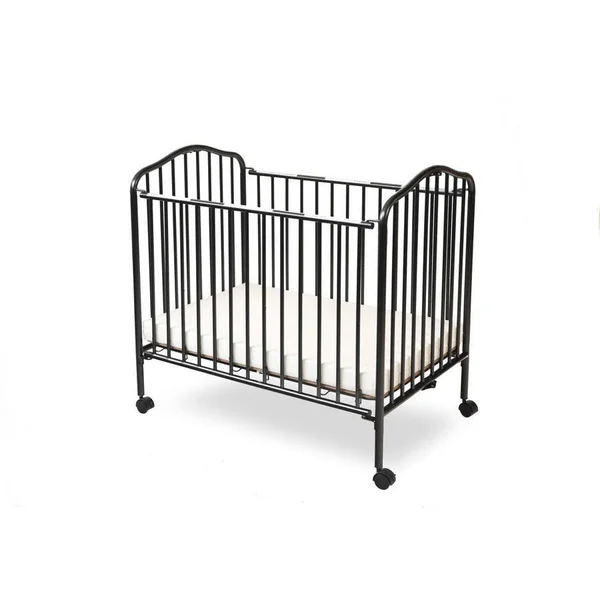 L.A. Baby Portable Mini Crib with Mattress Black