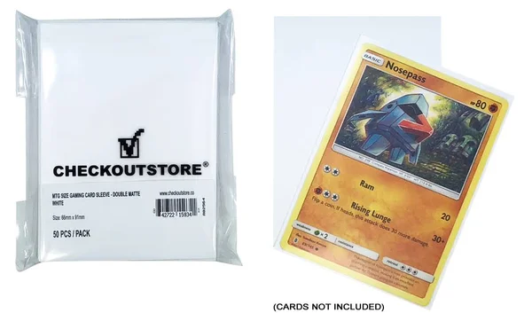 5000 CheckOutStore Double Matte White Protective Sleeves MTG Pokemon Board Games (66 x 91 mm)