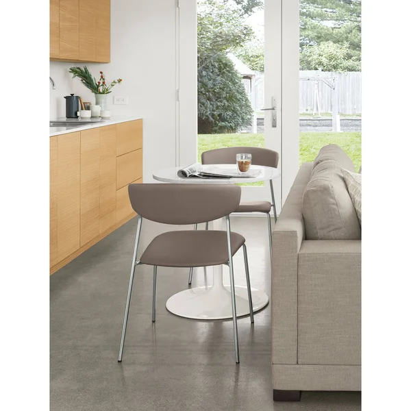 Room & Board, Modern Aria 27 Diameter Round Table, Maple Top w/ Stainless Steel Frame Base