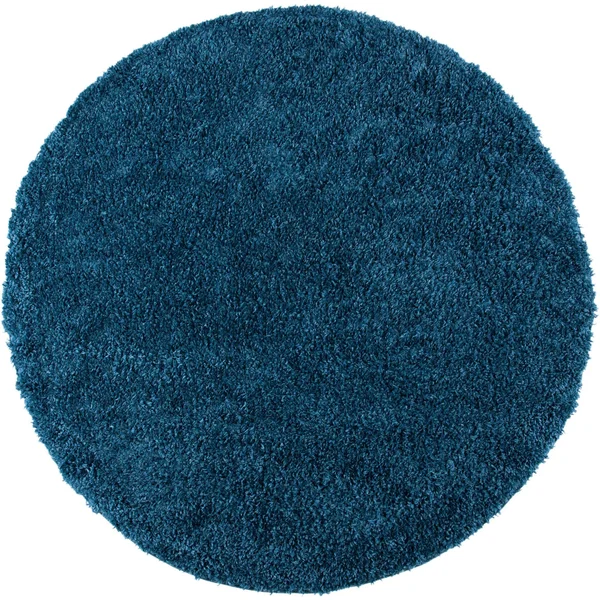 Safavieh August Sophia Solid Plush Shag Area Rug, Navy, 6&7 inch x 6&7 inch Round