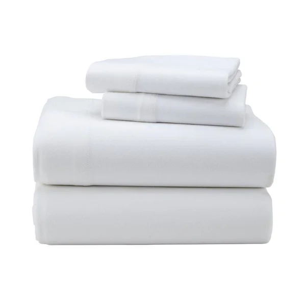 Organic Cotton Jersey 4-Piece White Solid Queen Sheet Set