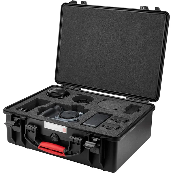 HPRC 2500 Resin Hard Case with Foam for Fujifilm Gfx100 - Black with Red Handle GFX100-2500-01