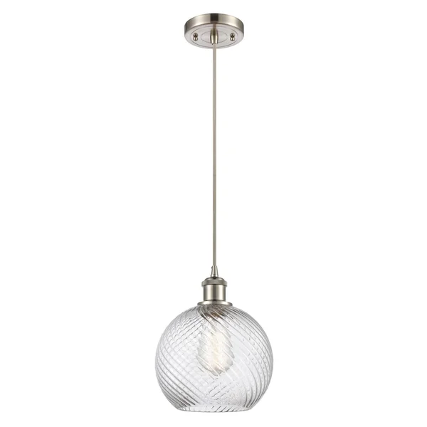 516-1p-sn-g1214-8-innovations Lighting-Twisted Swirl - 1 Light Mini Pendant Brushed Satin Nickel