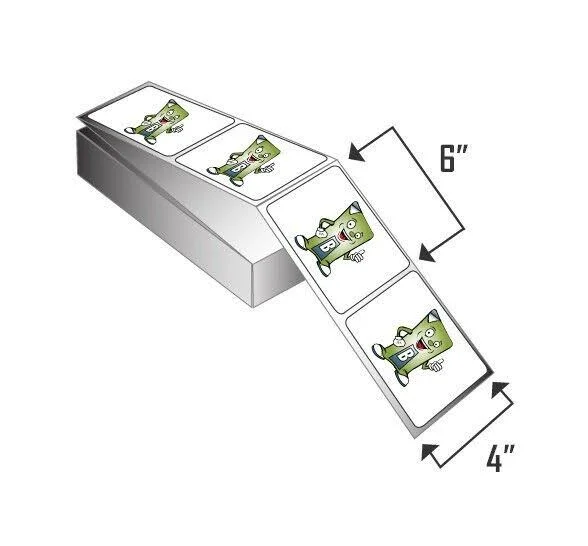 4000 4x22 x 6x22 Direct Thermal Fanfolded LABELS. 2, 000 Labels per Fanfold Stack (2 Stacks Fan folded, 4, 000 total) for Zebra, E