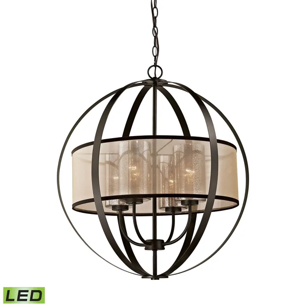 Elk Diffusion 4 Light LED Chandelier in Oil Rubbed Bronze - 57029/4-LED, 24 x 27 x 24 Inches