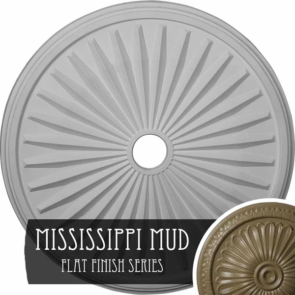 33 1/8x22OD x 3 1/2x22ID x 1 3/8x22P Leandros Ceiling Medallion (Fits Canopies Up to 5x22) - Hand-Painted Mississippi Mud