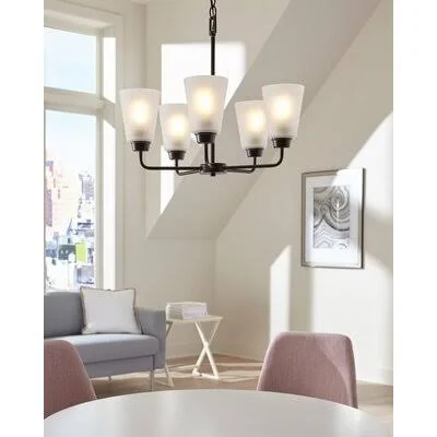 Red Barrel Studio Joan 5-Light Shaded Chandelier, Heirloom Bronze
