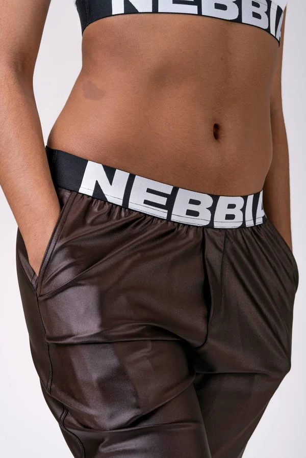 Nebbia Sports Drop Crotch Pants 529 Brown - L