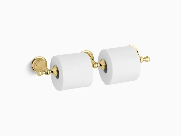 KOHLER K-16152-PB Revival Double Toilet Tissue Holder, Vibrant Polished Brass
