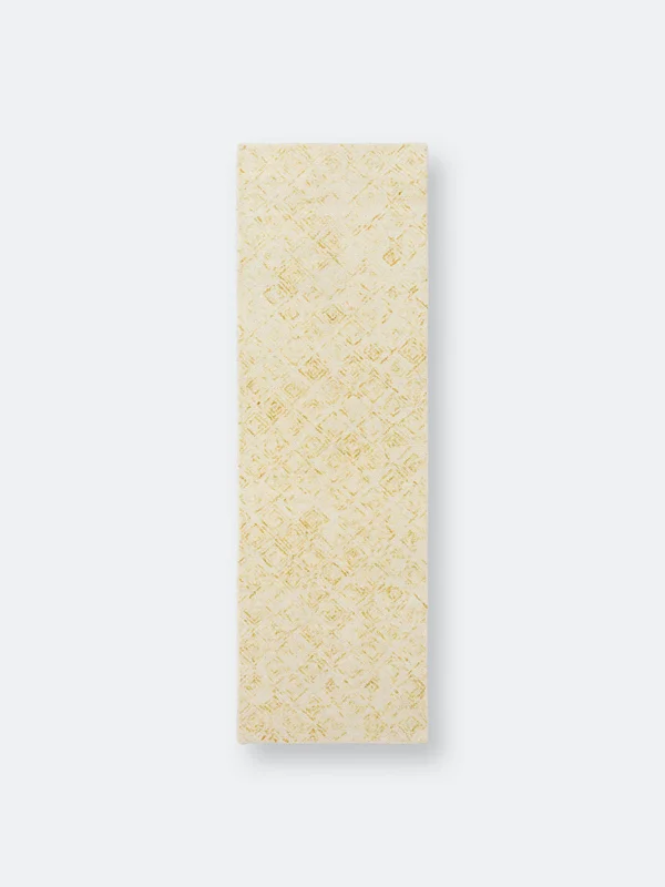 Addison Rugs Delilah 2&3x22 x 7&6x22 Diamond Wool Runner Rug in Marigold Gold