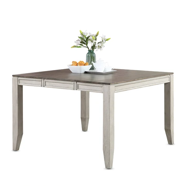 The Gray Barn Aldrich Two-Tone Smokey Counter Height Table - Smokey Alabaster and Honey Brown