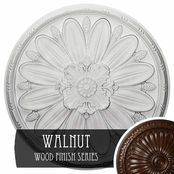 29 7/8x22OD x 1 3/8x22P Fairfax Ceiling Medallion - Hand-Painted Walnut