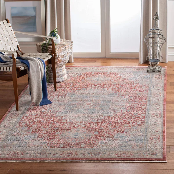 Safavieh Kenitra 600 Rug Collection KRA672R - Red - Blue - 3& x 5&