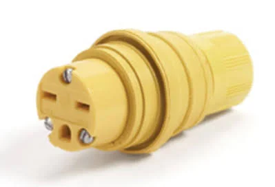 Woodhead 25W49MB Watertite Wet Location Locking Blade Connector for Male Receptacle, 3 Wires, 2 Poles, NEMA L6-15 Configuration