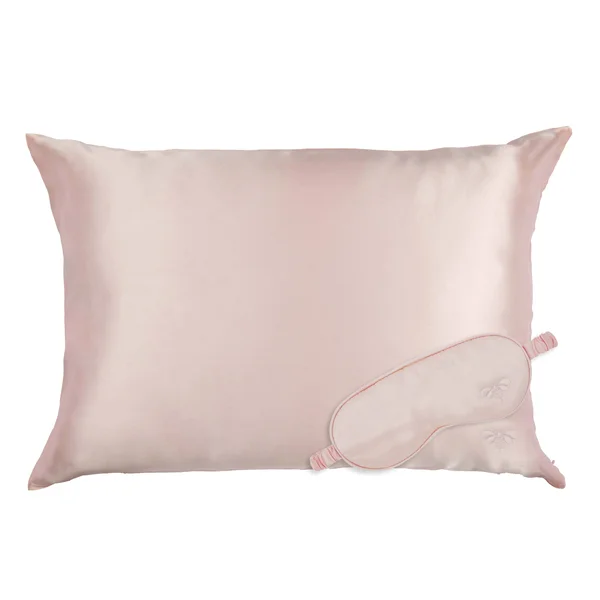 Honey Minx Sleep Cocoon 100% Silk Eye Mask & Pillowcase Set - Blush