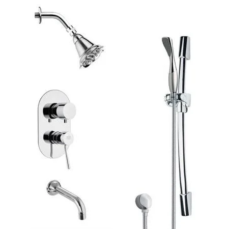Remer by Nameek's Galiano Pressure Balance Tub and Shower Faucet - Size: Large, Grey TSR9182
