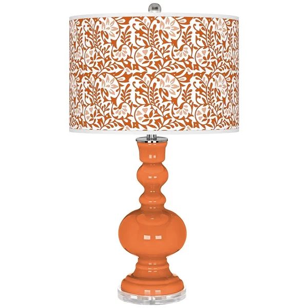 Color + Plus Celosia Orange Gardenia Apothecary Table Lamp 53R11
