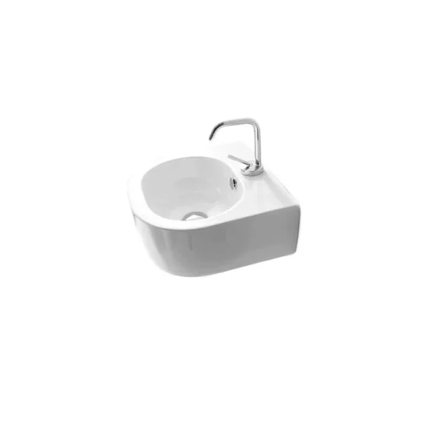 WS Bath Collections Flo 3149 15-11/16 inch Ceramic Wall Mounted - Vessel Bathroom Sink, White