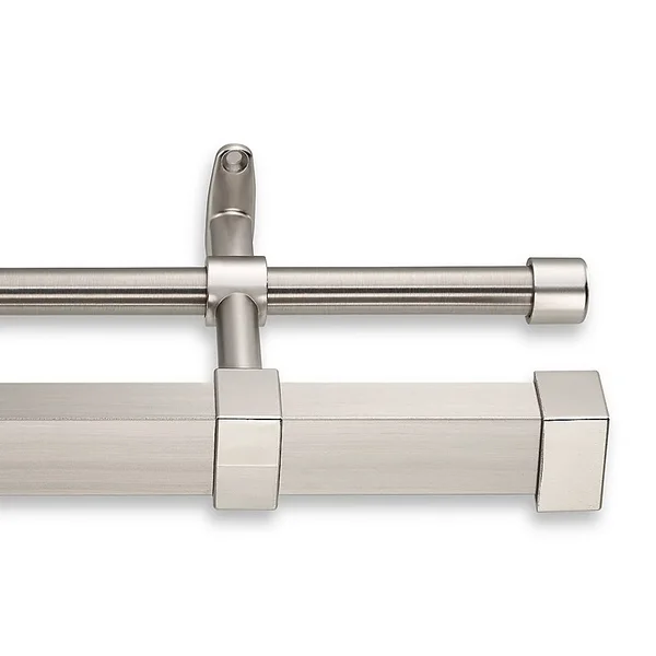 Cambria Metro 144x22 Double Curtain Rod in Brushed Nickel
