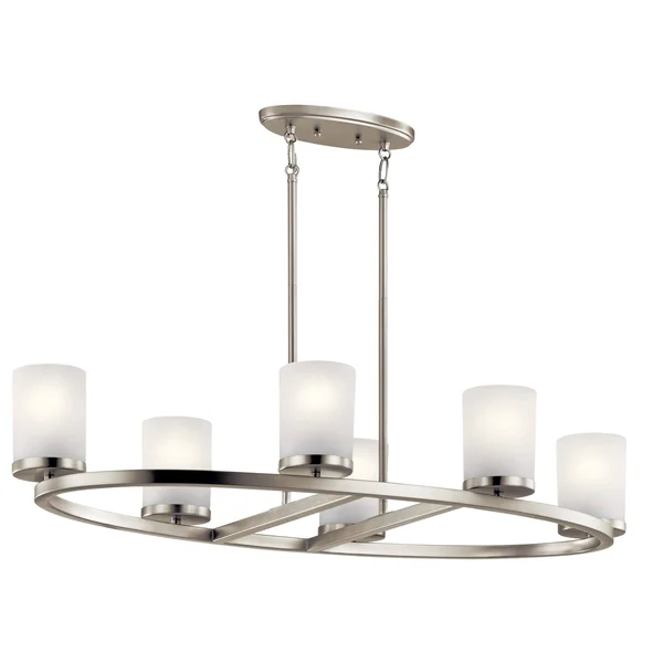 Kichler 44038NI Daimlen 6 Light Oval Chandelier Brushed Nickel, 10.00 x 4.50