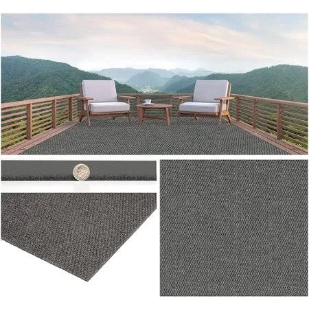 4'x6' Soft Indoor/Outdoor Hobnail Style Area Rugs. Lightweight and Flexible for Easy Cleaning and Transport (Color: Sky Grey), S
