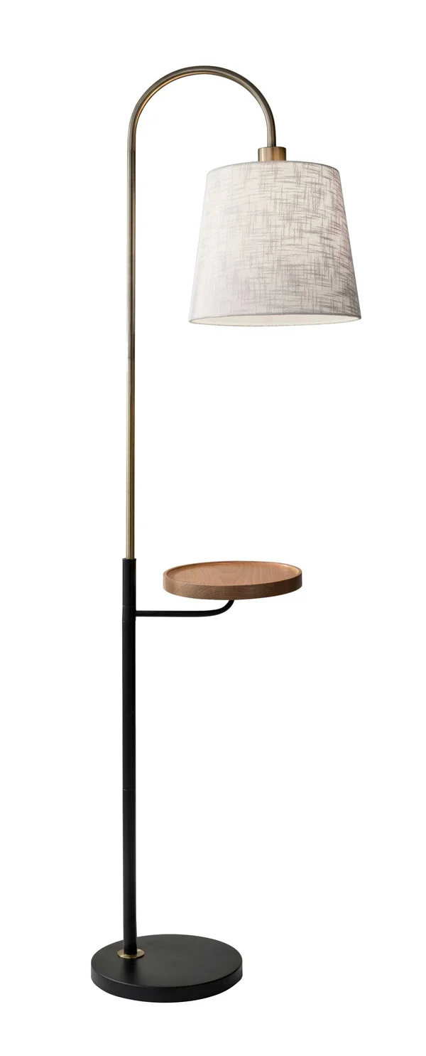 Jeffrey Shelf Floor Lamp (Black/Brass) by Adesso Furniture
