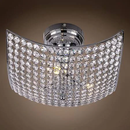 Joshua Marshal Home Collection 3 Light Chrome Semi Flush Mount with Clear European Crystals